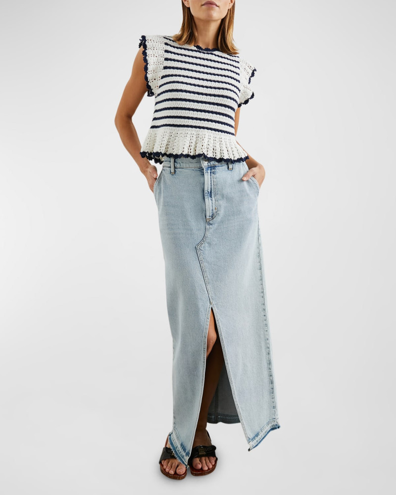 Rails Coen Striped Knit Peplum Blouse outlook