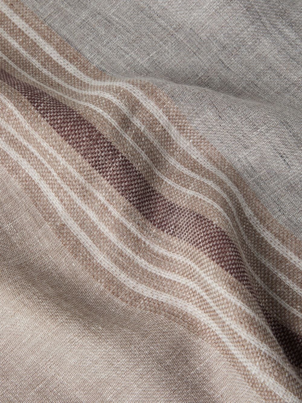 stripe-detail mÃ©lange linen scarf - 4