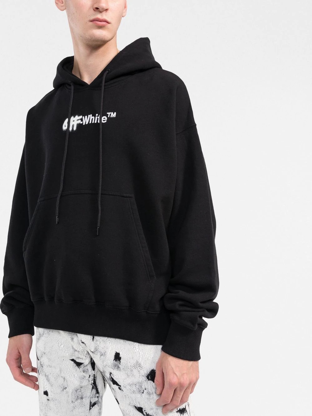 embroidered logo cotton hoodie - 3