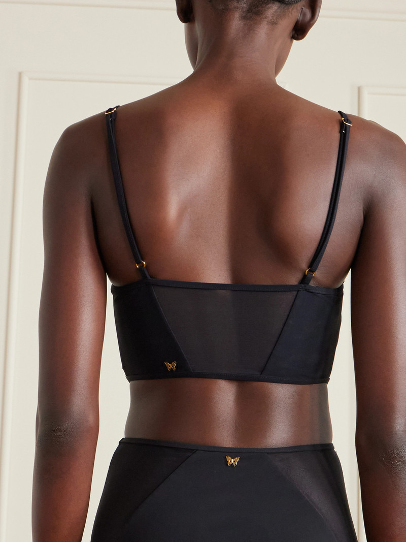 KIKI DE MONTPARNASSE Peep Tulle-trimmed Corset Bikini Top outlook