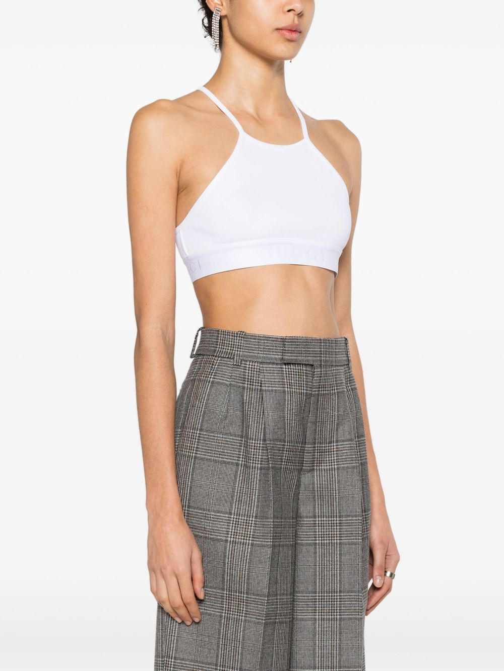 Interlocking G ribbed cropped top - 3