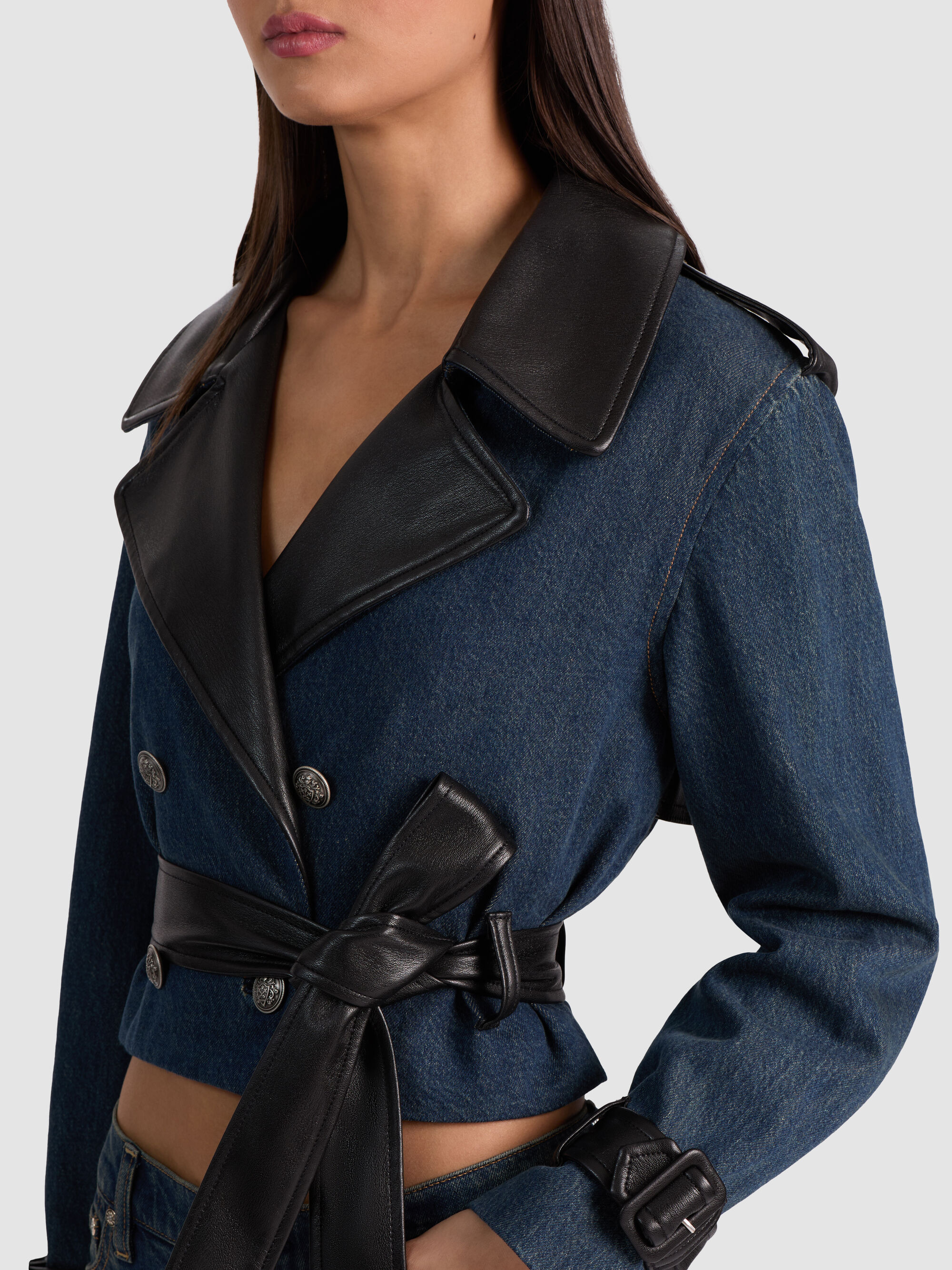 KEITH CROPPED DENIM TRENCH - 5