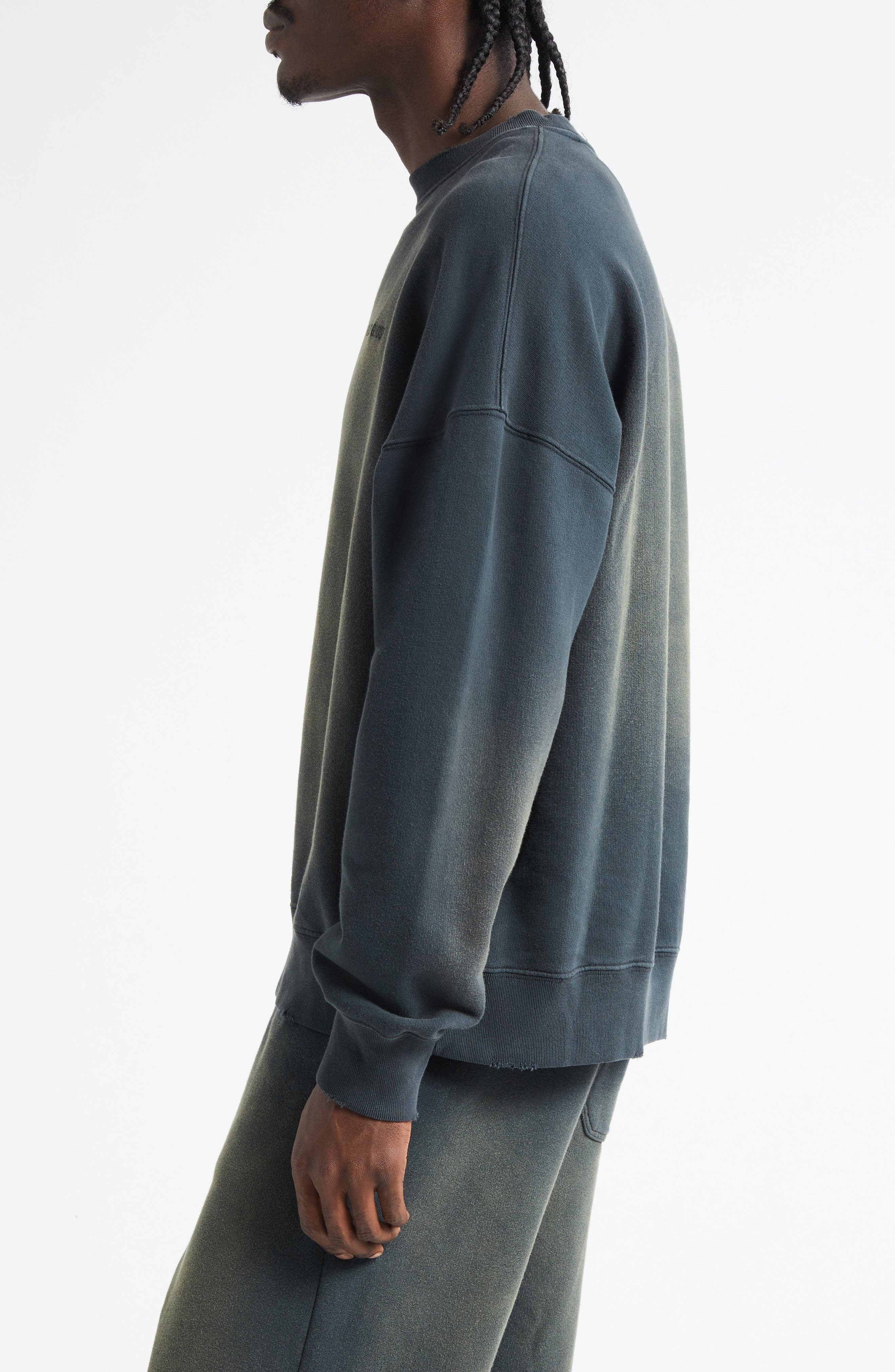 Golden Goose Gender Inclusive Journey Crewneck Sweatshirt in Bleached Washed Black at Nordstrom - 4
