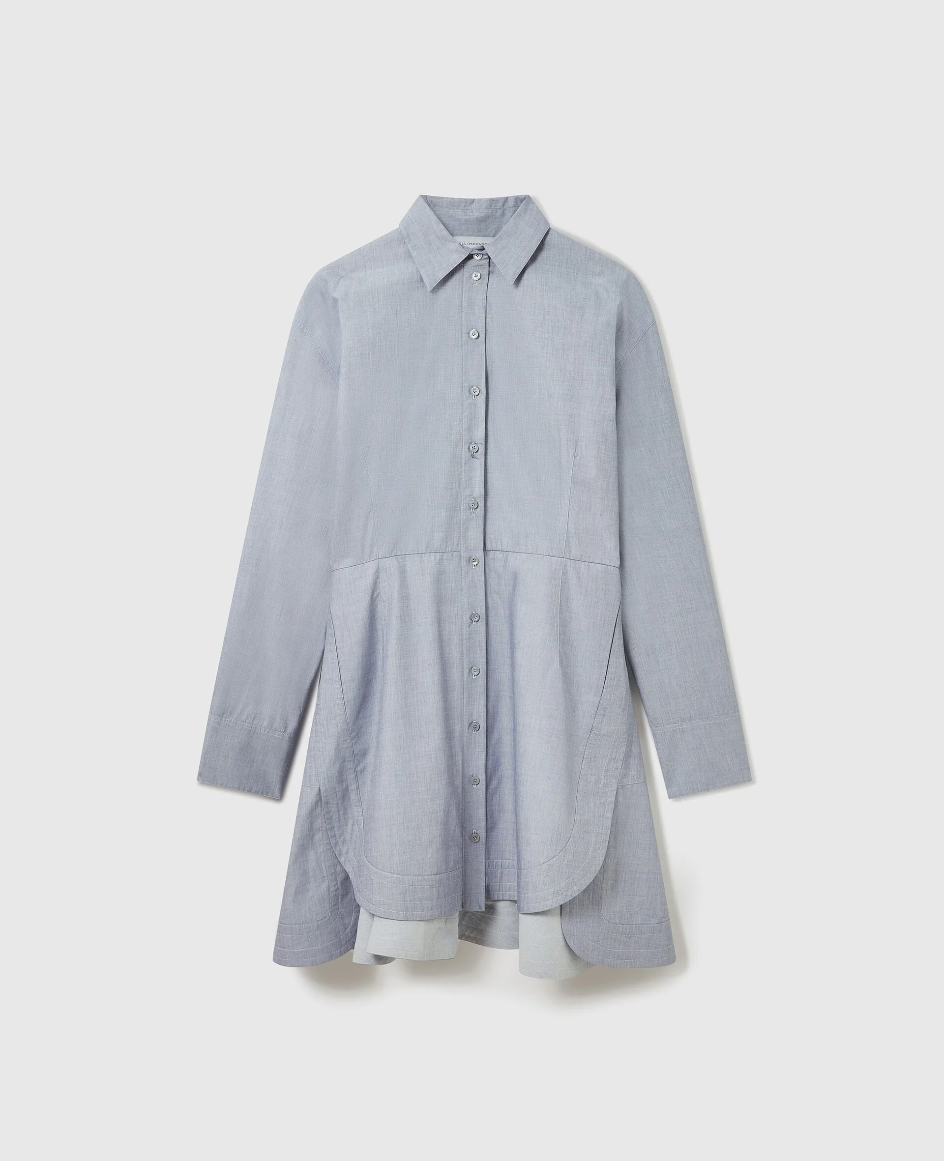 Fitted Chambray Shirt Dress - 1