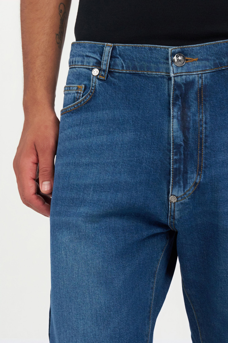 Blue Denim Jeans With Monogram RC 6