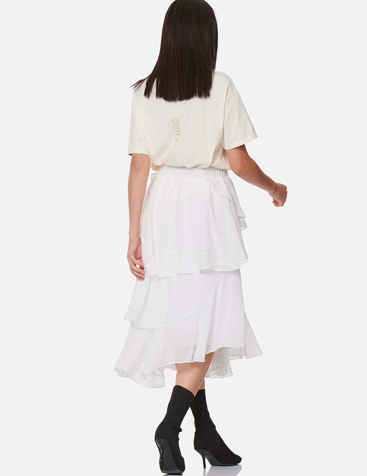 Asymmetric Layered Skirt - 4