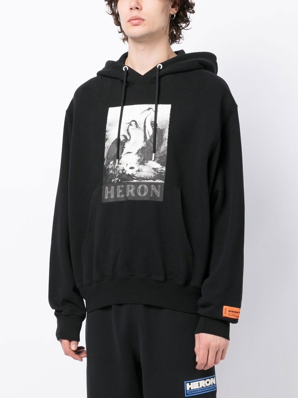 Halftone Heron print hoodie - 3