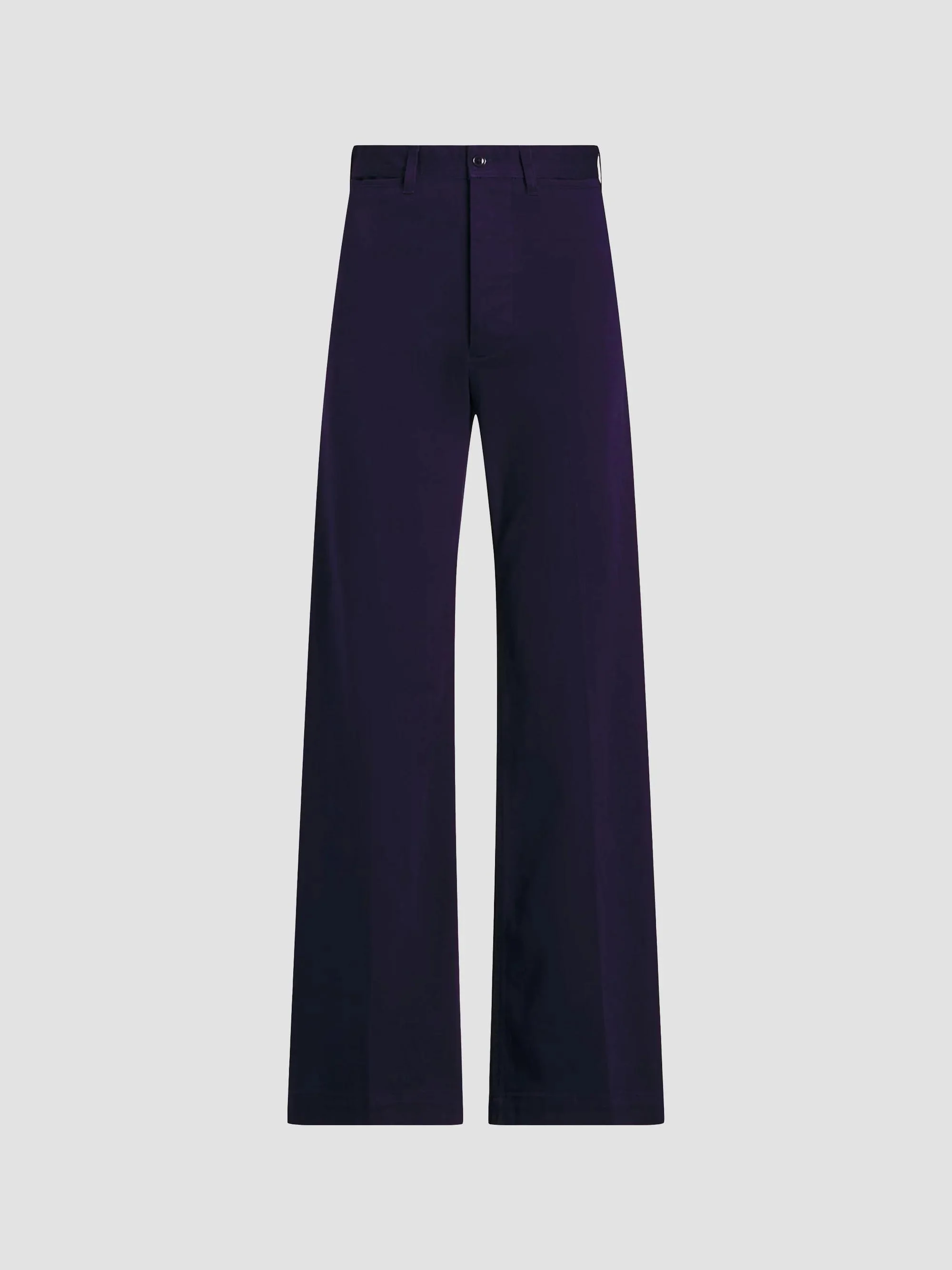 Women's Wide-Leg Cotton-Blend Twill Pants - Cruise Navy - 1