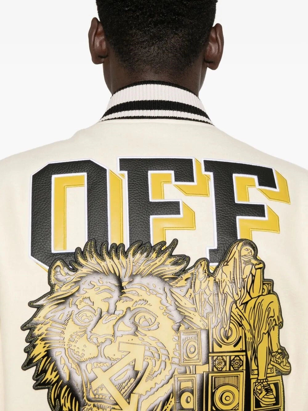 Off White Men `Lion` Wool `Reg` Varsity Jacket - 3