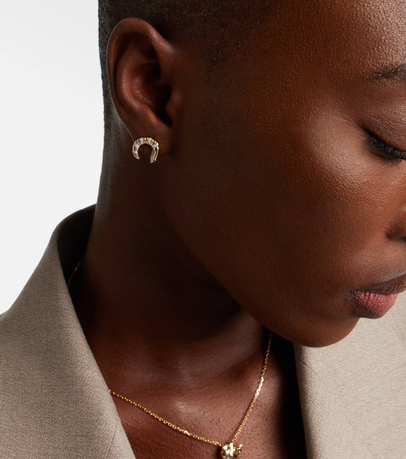 Yvonne Léon Écrevisse 9kt gold earrings with diamonds outlook