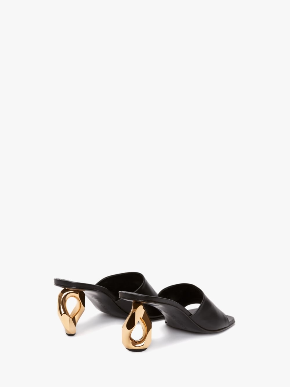 CHAIN HEEL LEATHER SANDALS - 3