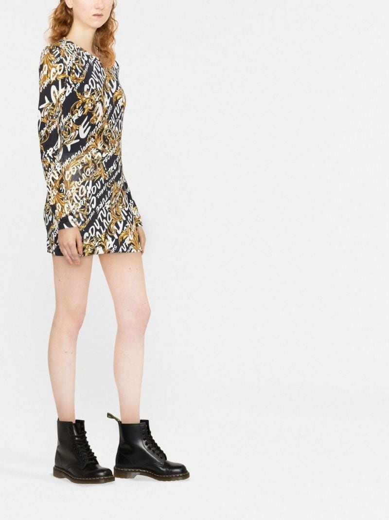 graphic-logo-print midi dress - 8