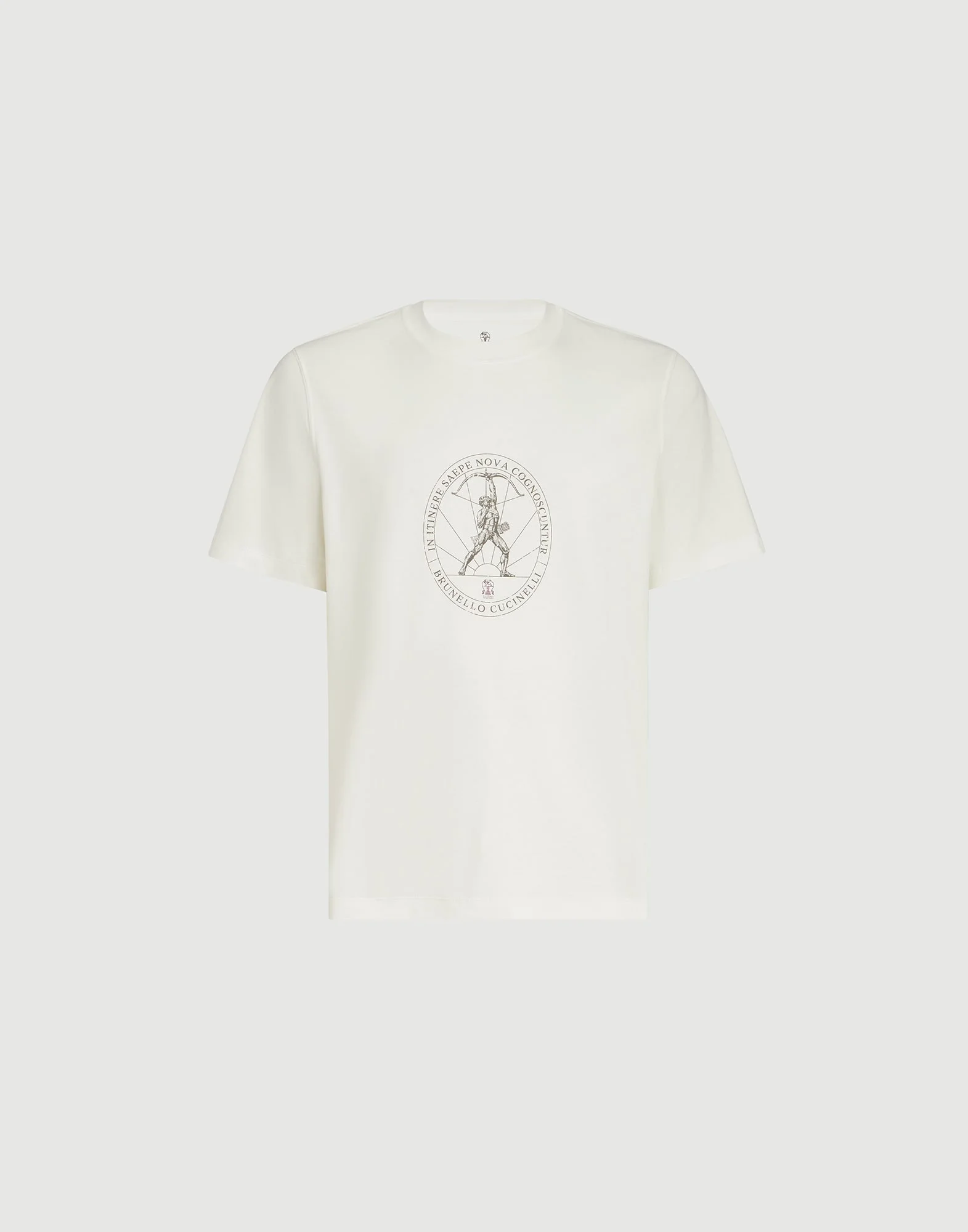Cotton jersey crew neck T-shirt with print - 1