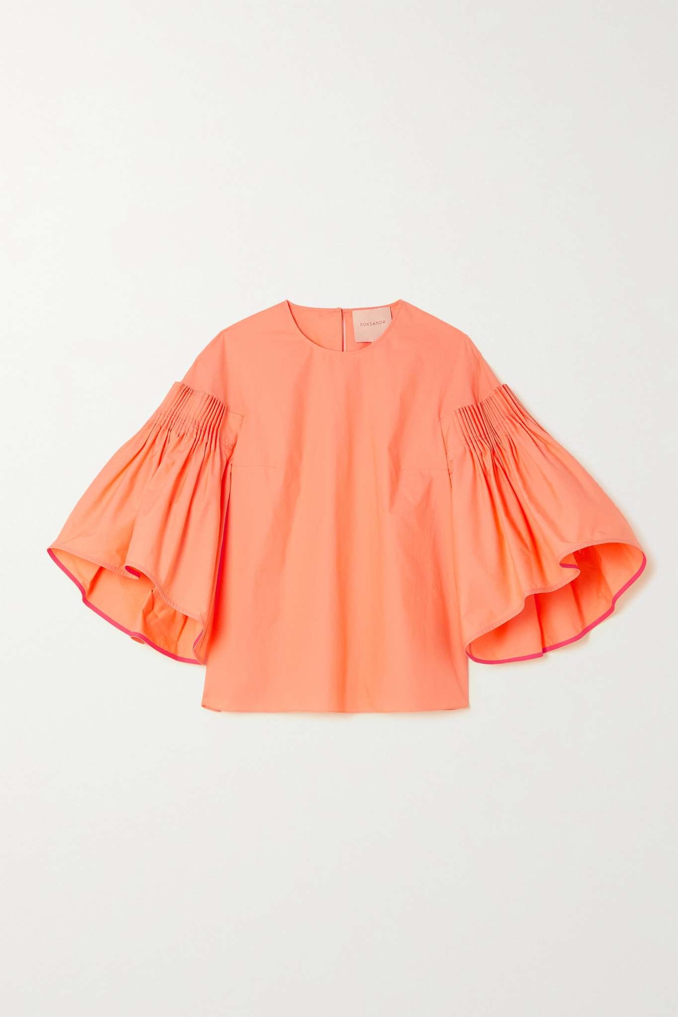 Gathered cotton-poplin blouse - 1