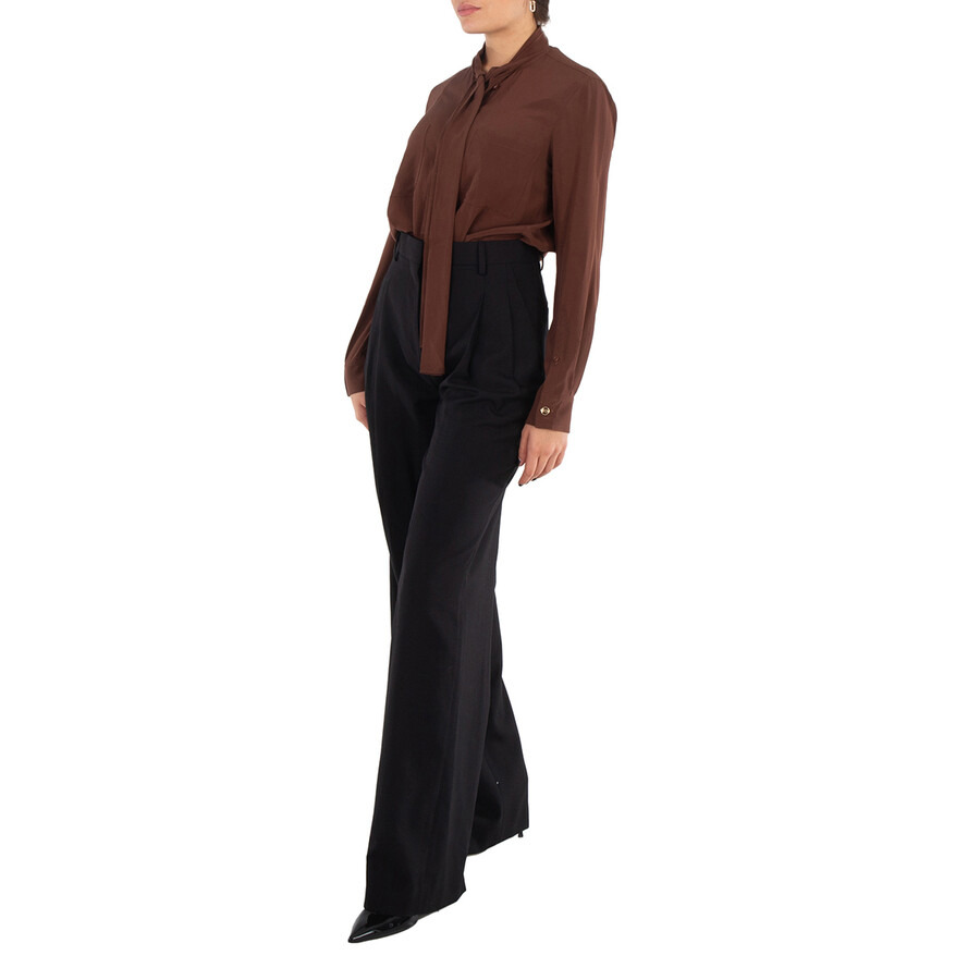 Burberry Long Wide-Leg Pants - 4