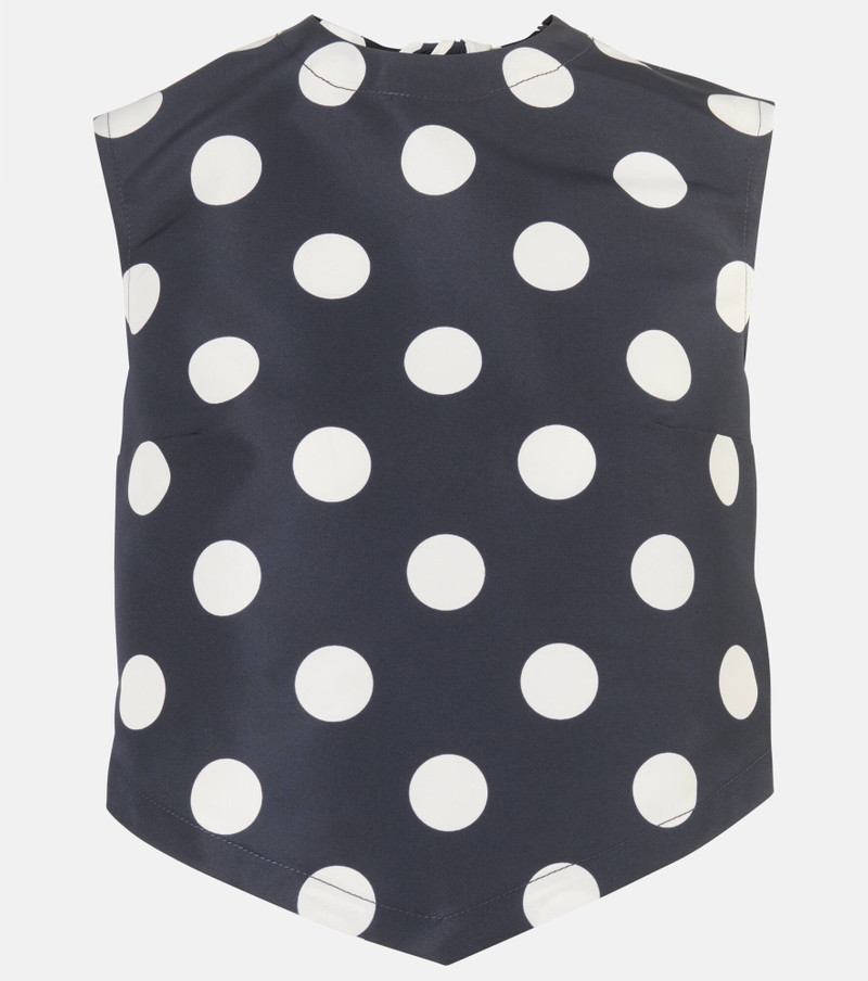 Polka-dot open-back faille crop top - 1