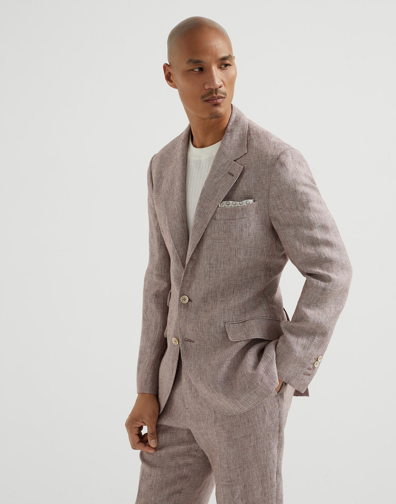 Linen Prince of Wales deconstructed Cavallo blazer 1