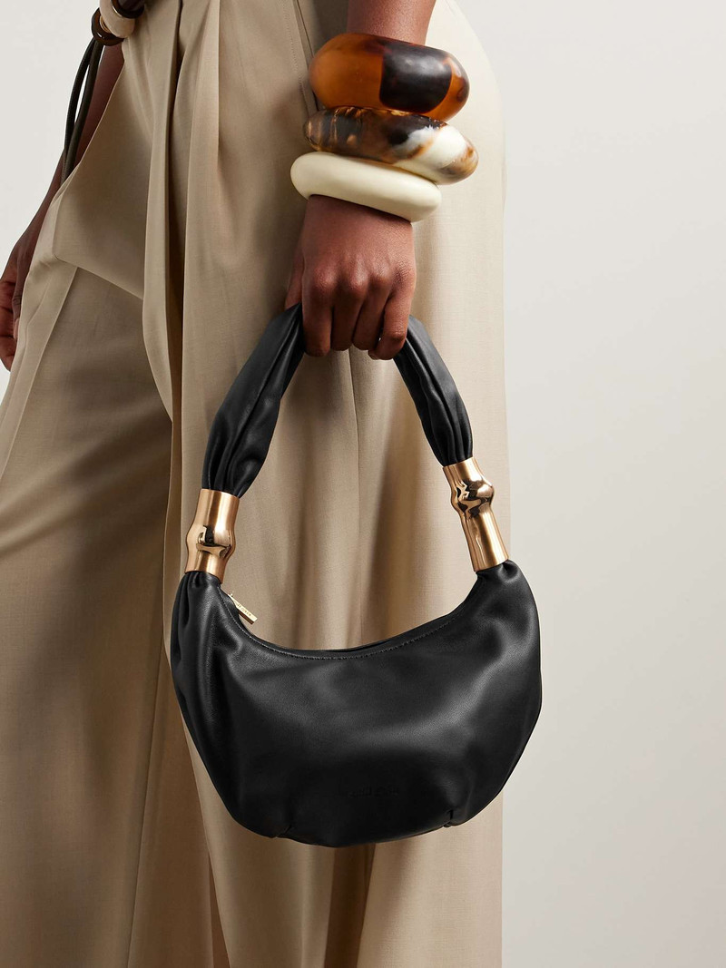 Cult Gaia Meala embellished leather shoulder bag Black outlook