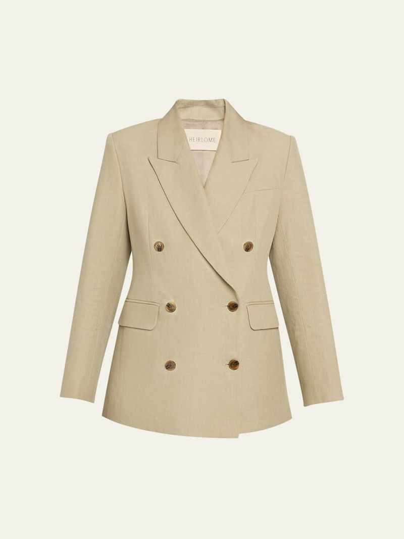 Estelle Double-Breasted Blazer in Linen 1
