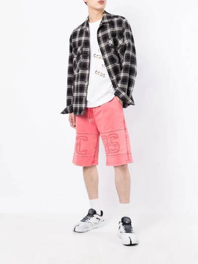 GCDS overdyed logo track shorts outlook