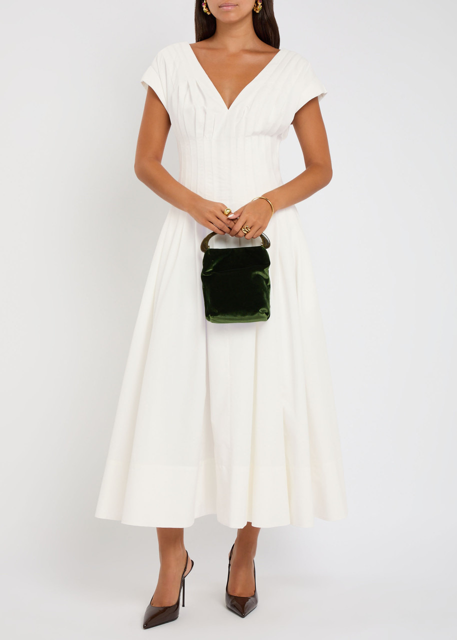 Simkhai Nina Pleated Cotton-blend Poplin Midi Dress - 4