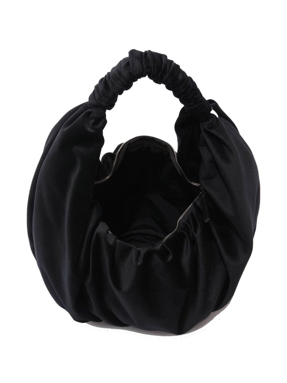 Ruffle Shopper velvet shoulder bag - 5