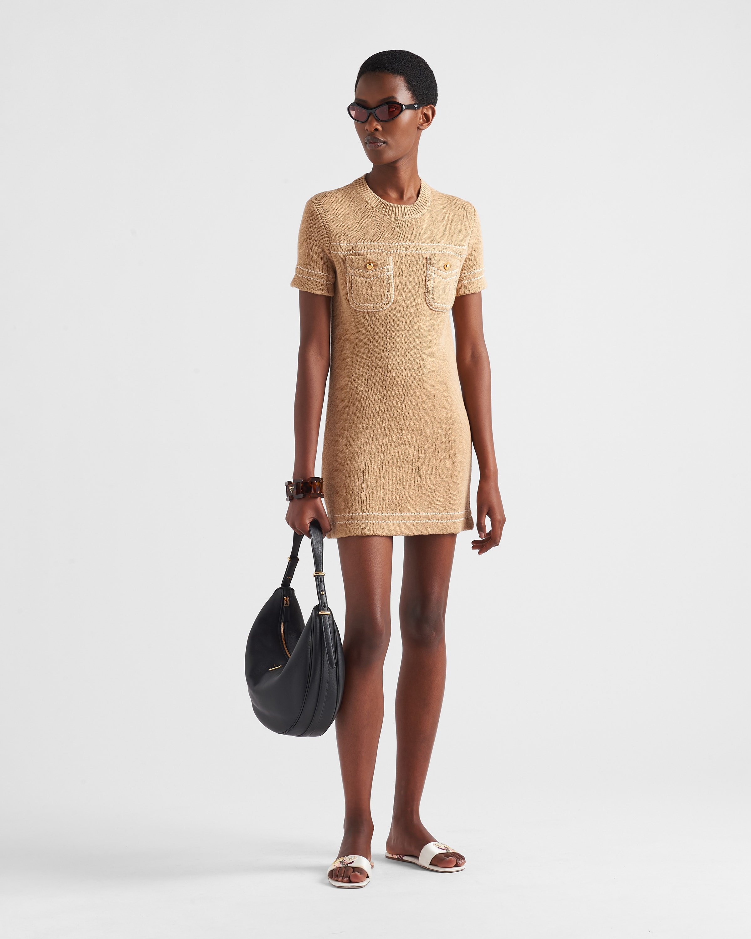 Cotton crew-neck dress - 2