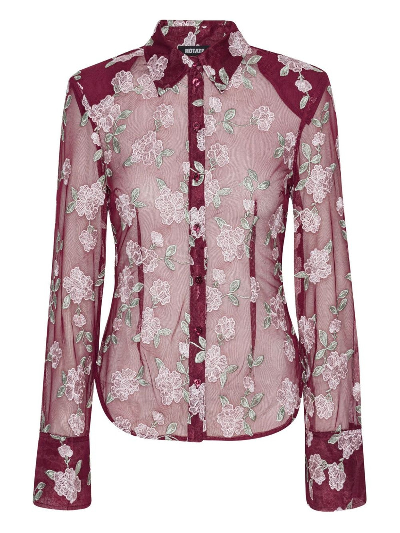 floral-embroidered mesh shirt 1