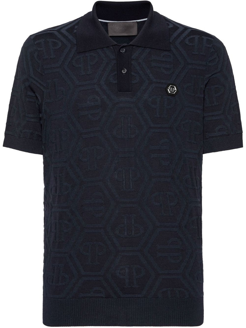 monogram-jacquard polo shirt 1