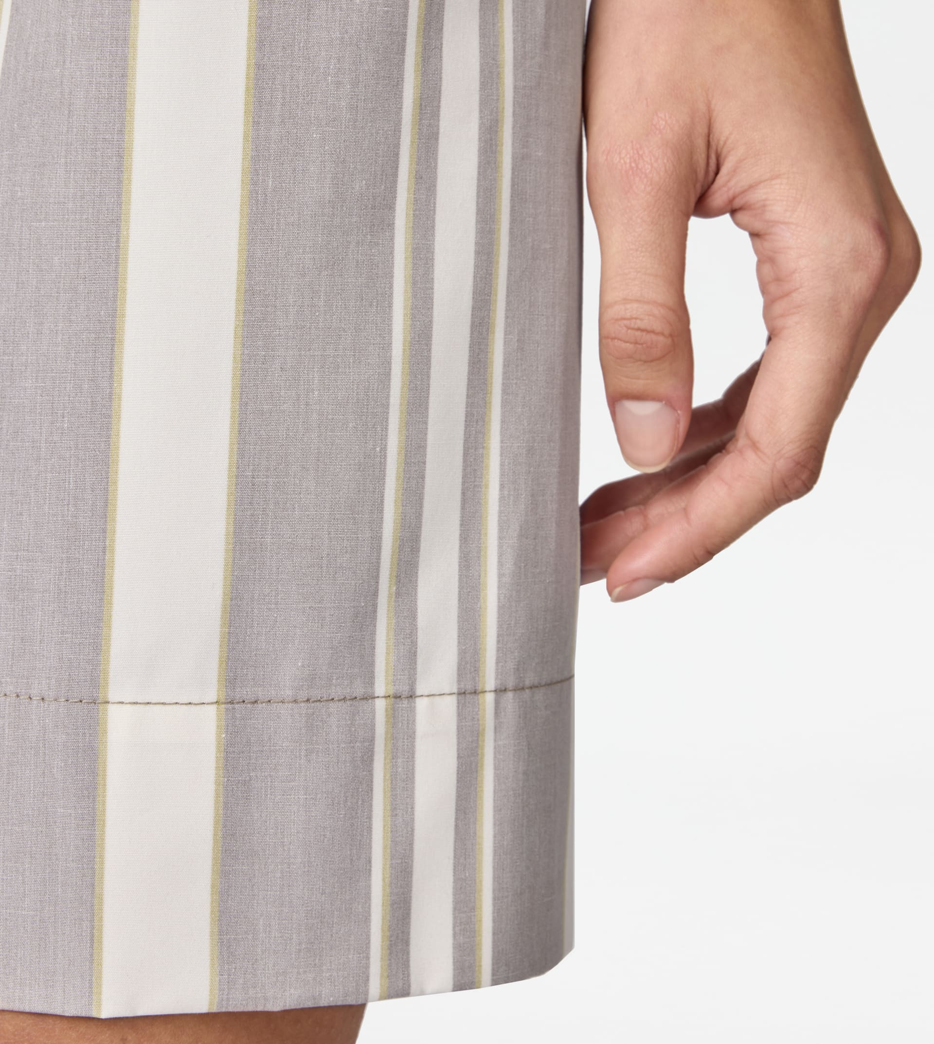 MINISKIRT IN COTTON - BROWN, WHITE, YELLOW - 5