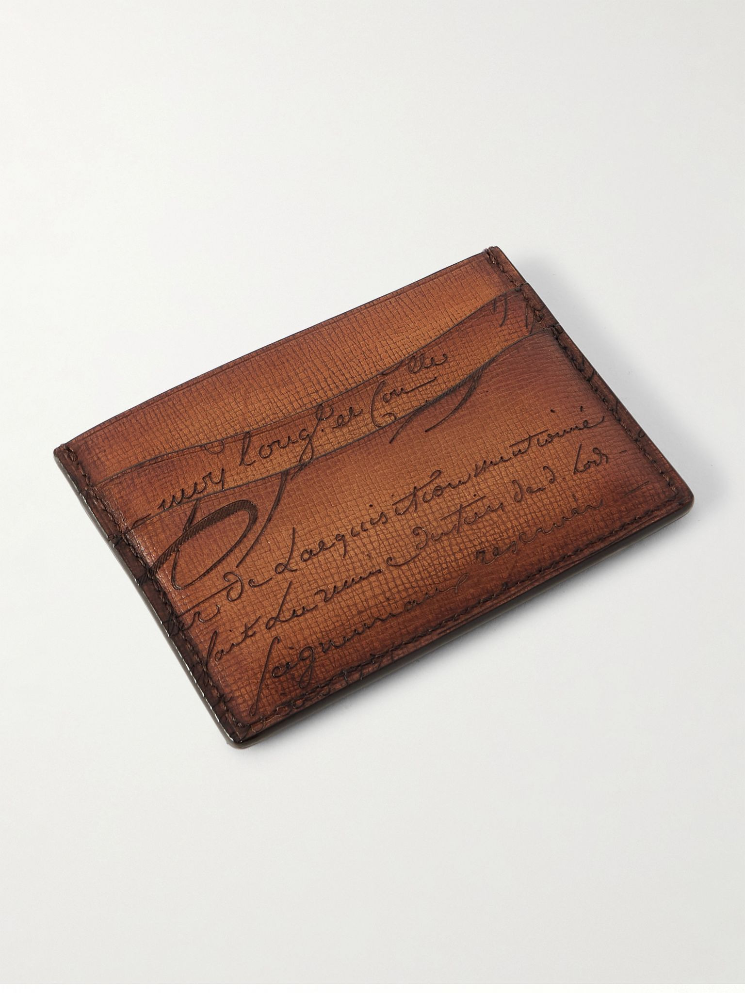 Bambou Neo Scritto Venezia Leather Cardholder Brown - 2