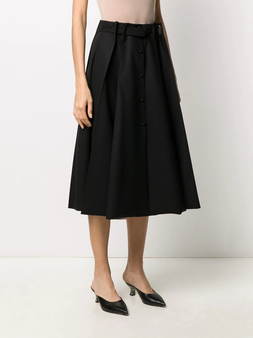 pleated A-line skirt - 3