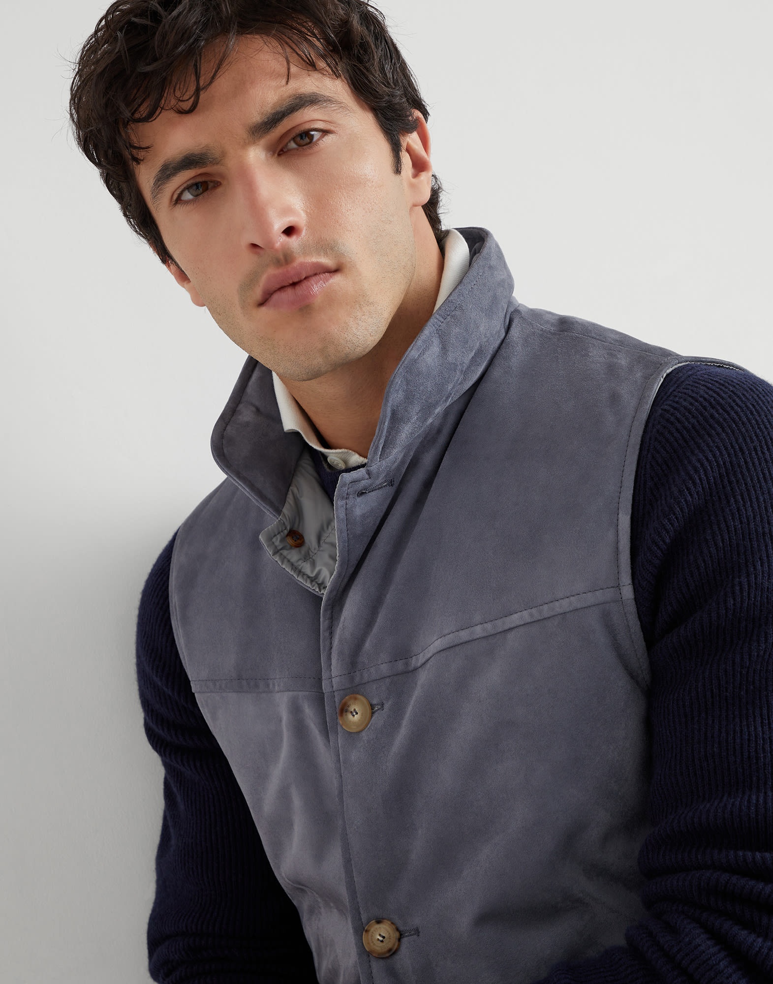 Suede down vest - 3