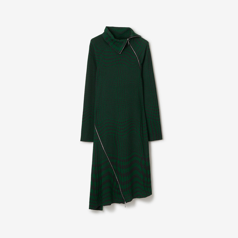 Warped Houndstooth Wool Blend Dress 1