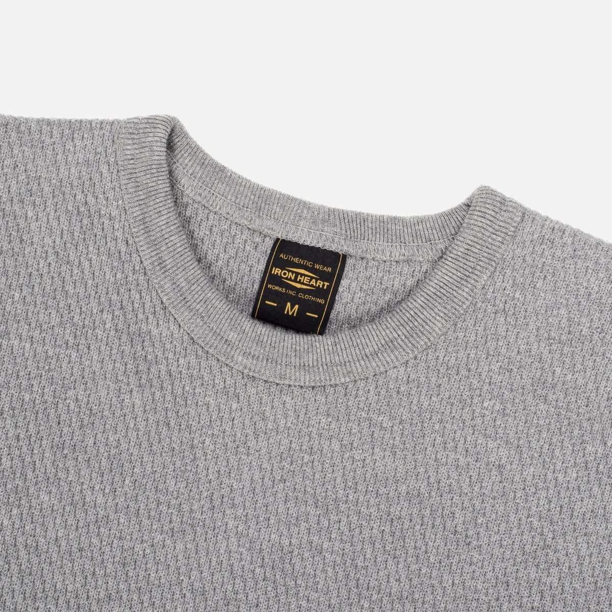 IHTL-1700-GRY Cotton Knit Crew Neck Long Sleeved Thermal Sweater - Grey - 4