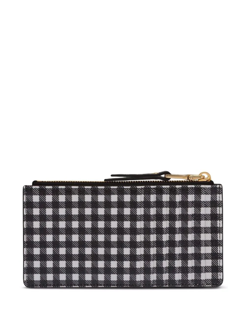 Madras check-print leather envelope wallet - 2