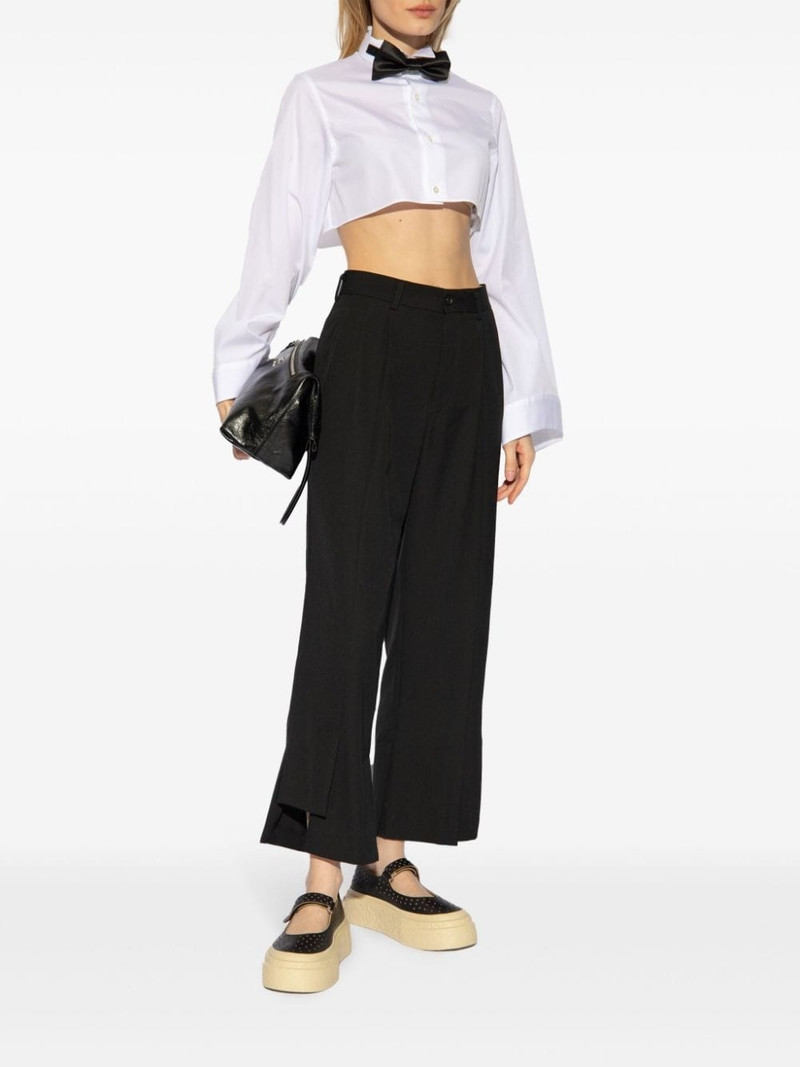 Noir Kei Ninomiya bow-embellished cotton shirt outlook