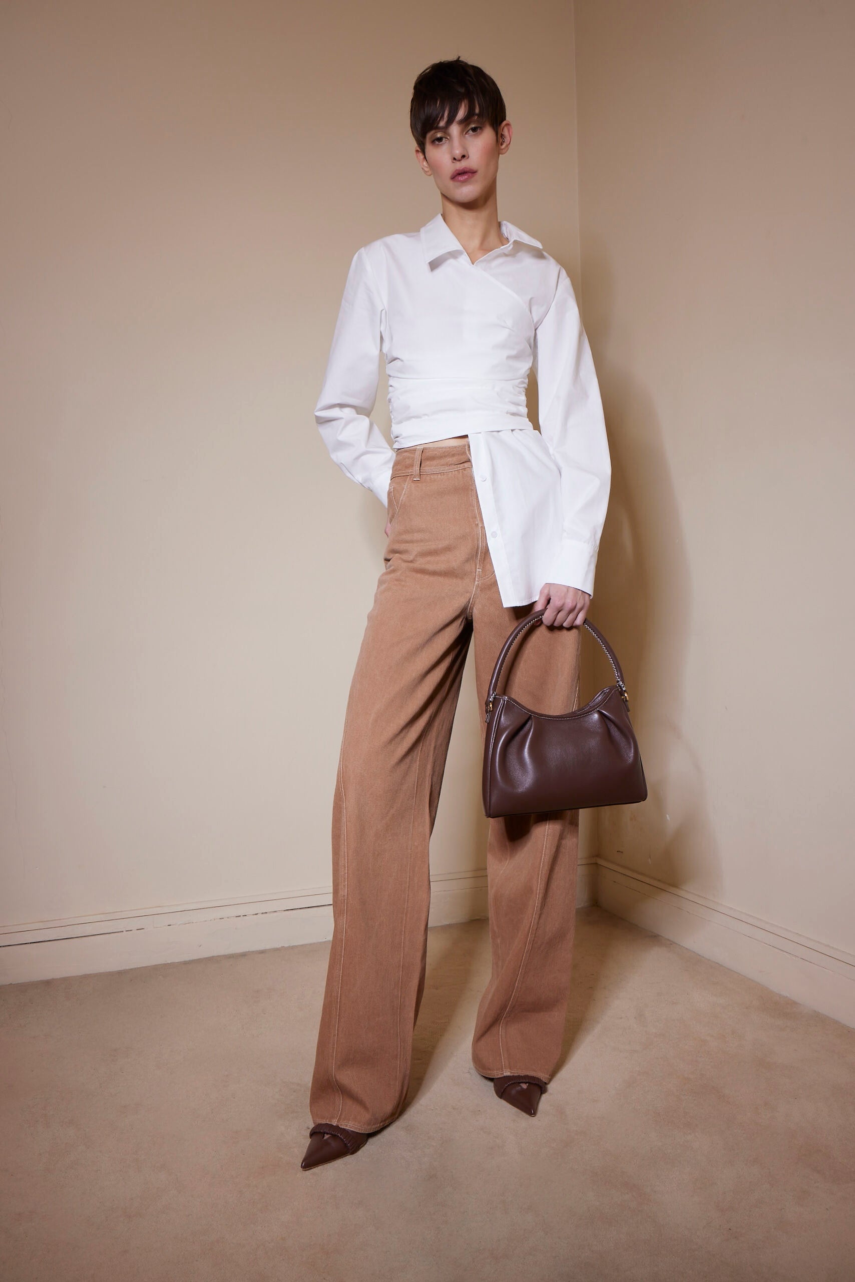 Brown Stitched Trousers - 3