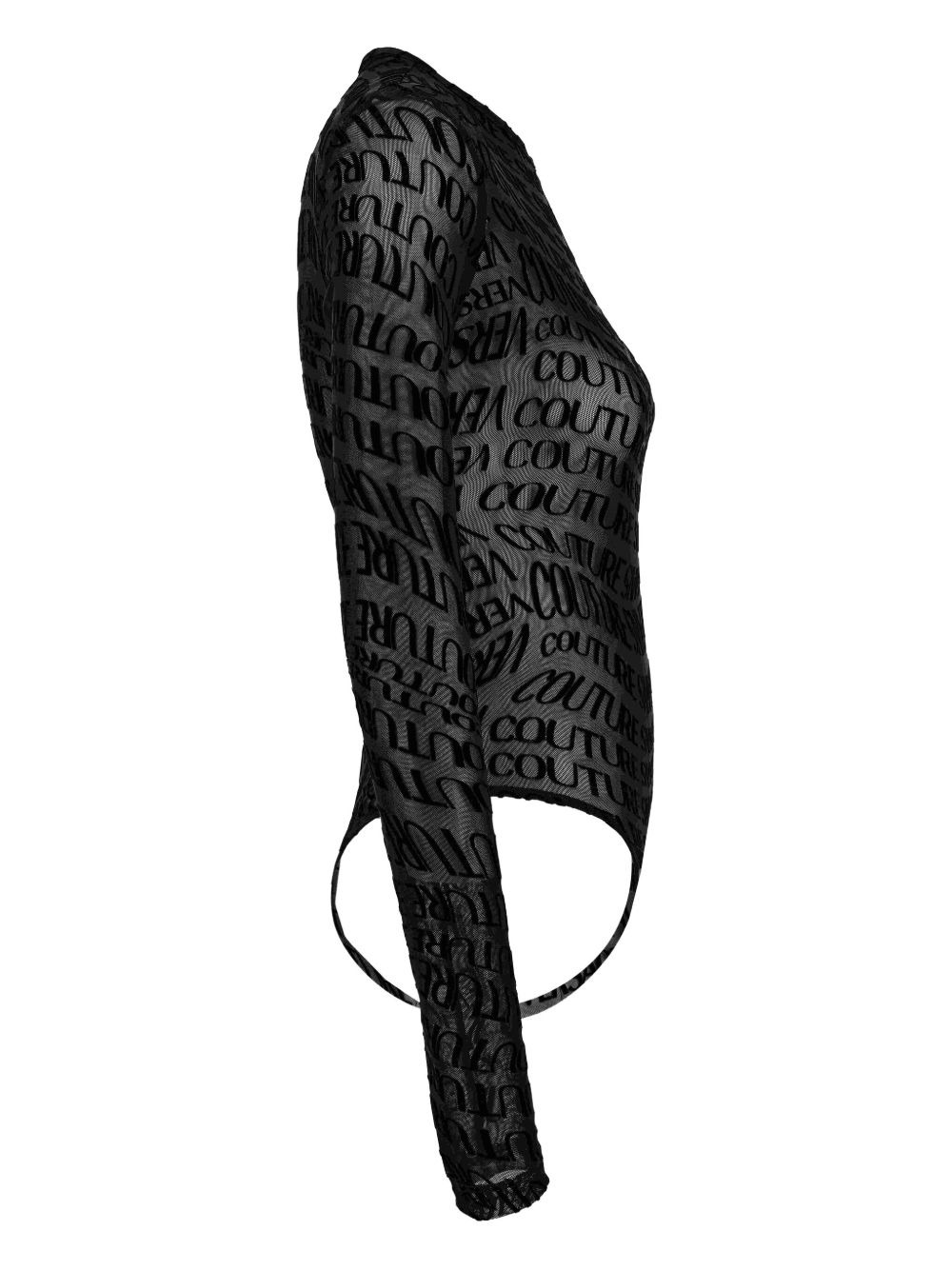 logo-print mesh bodysuit - 3