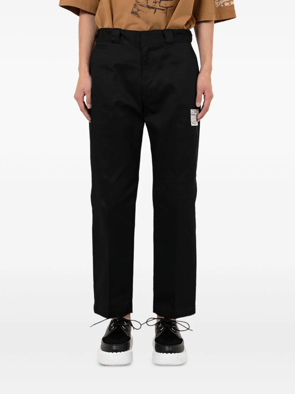 label-detail trousers - 1