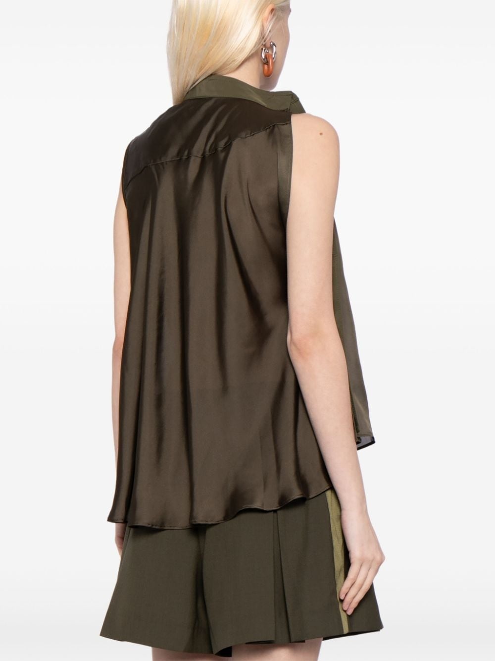 asymmetric satin blouse - 4