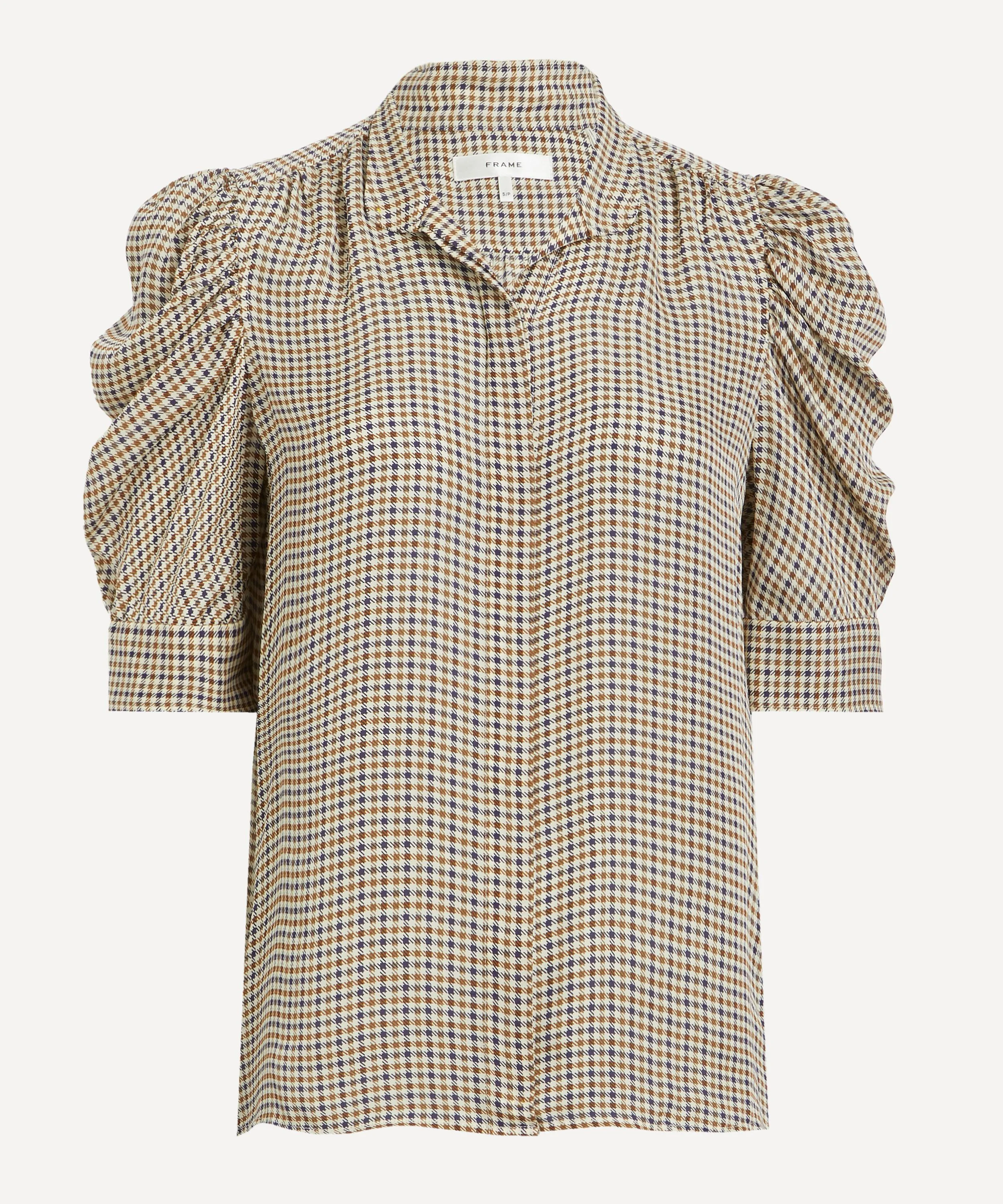 Gillian Houndstooth Silk Blouse - 1