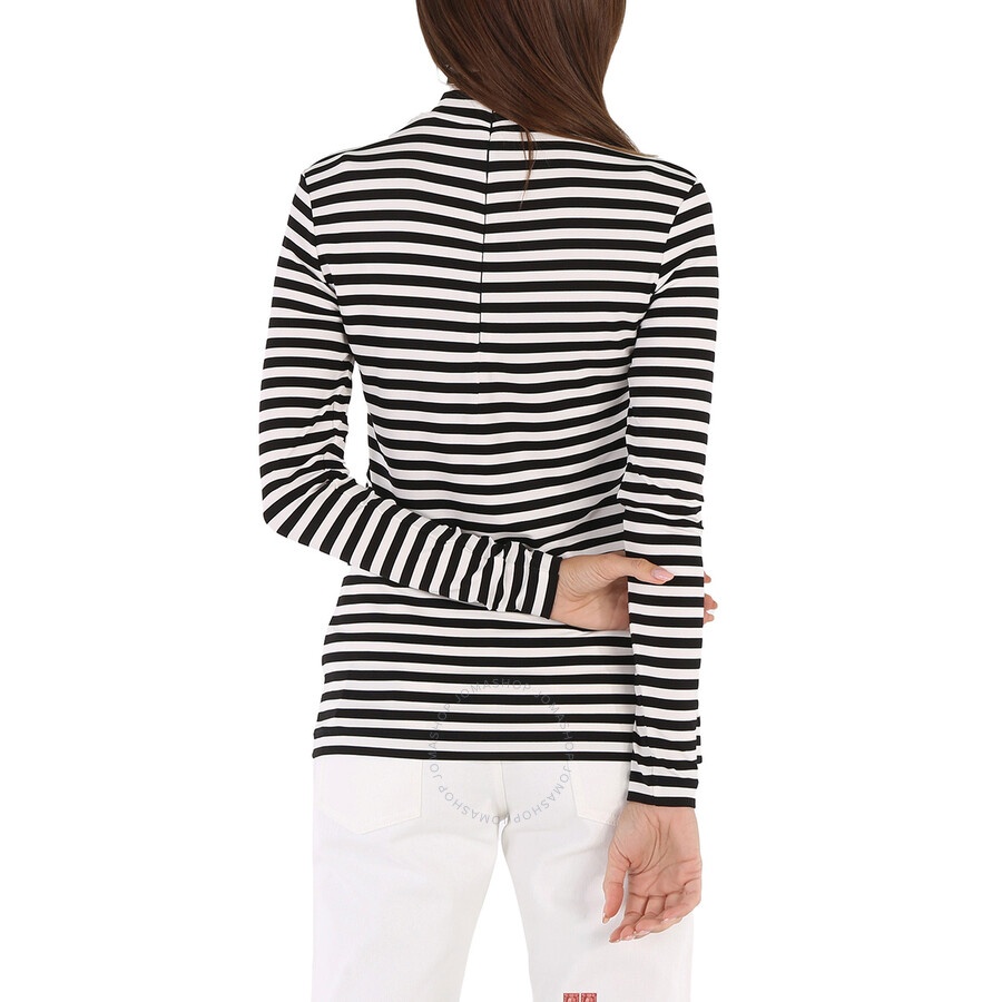 Burberry Ladies Black Striped Stretch Jersey Turtleneck Top - 3