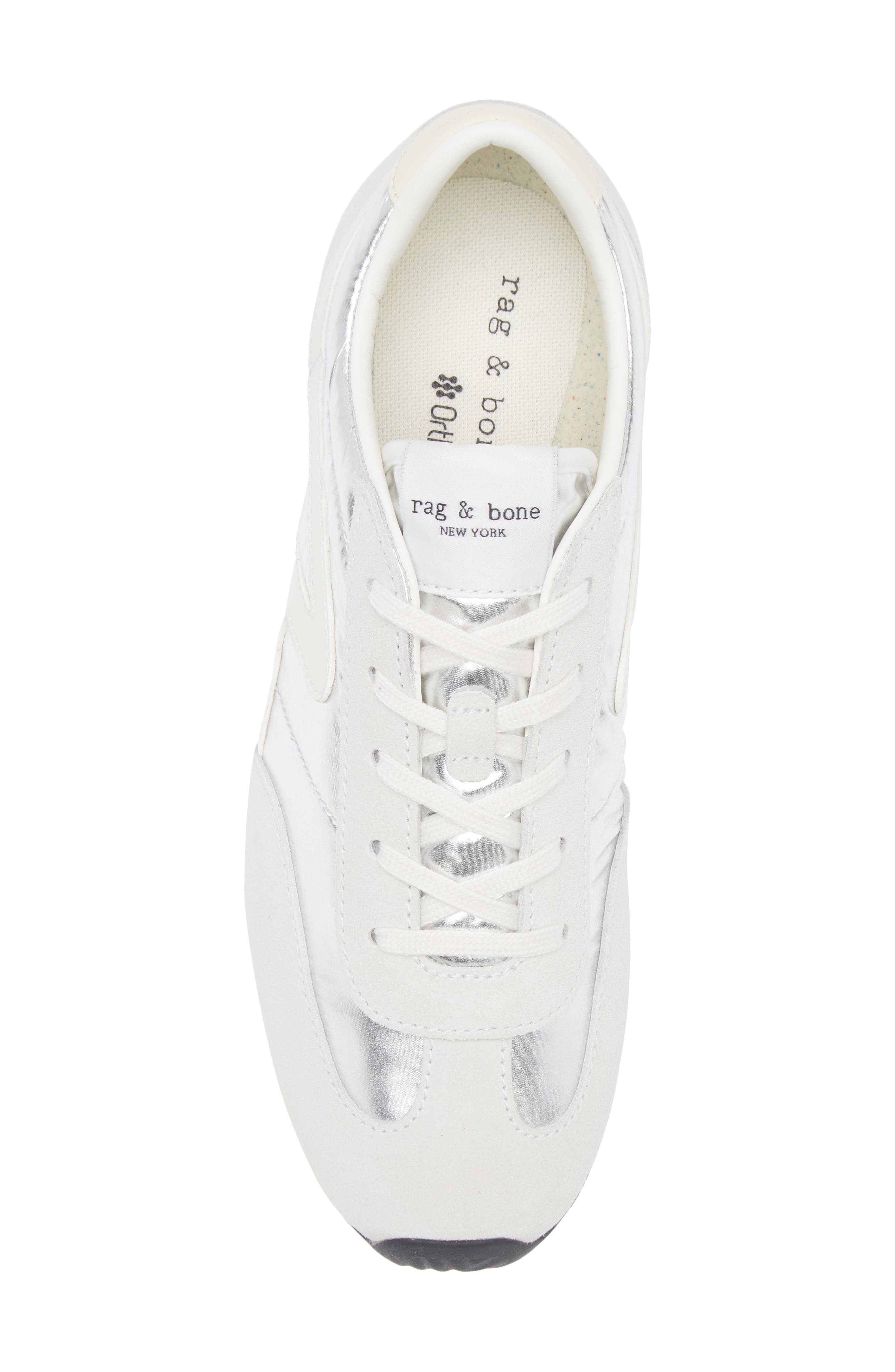 rag & bone Retro Runner Sneaker in Silver Leather at Nordstrom - 5