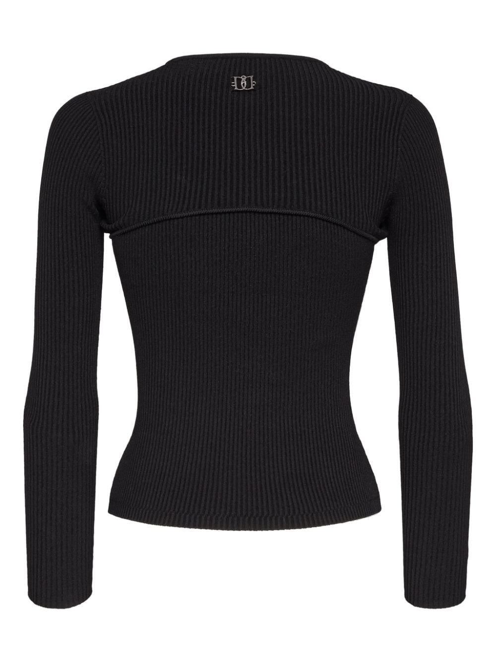 cut-out ribbed-knit top - 2