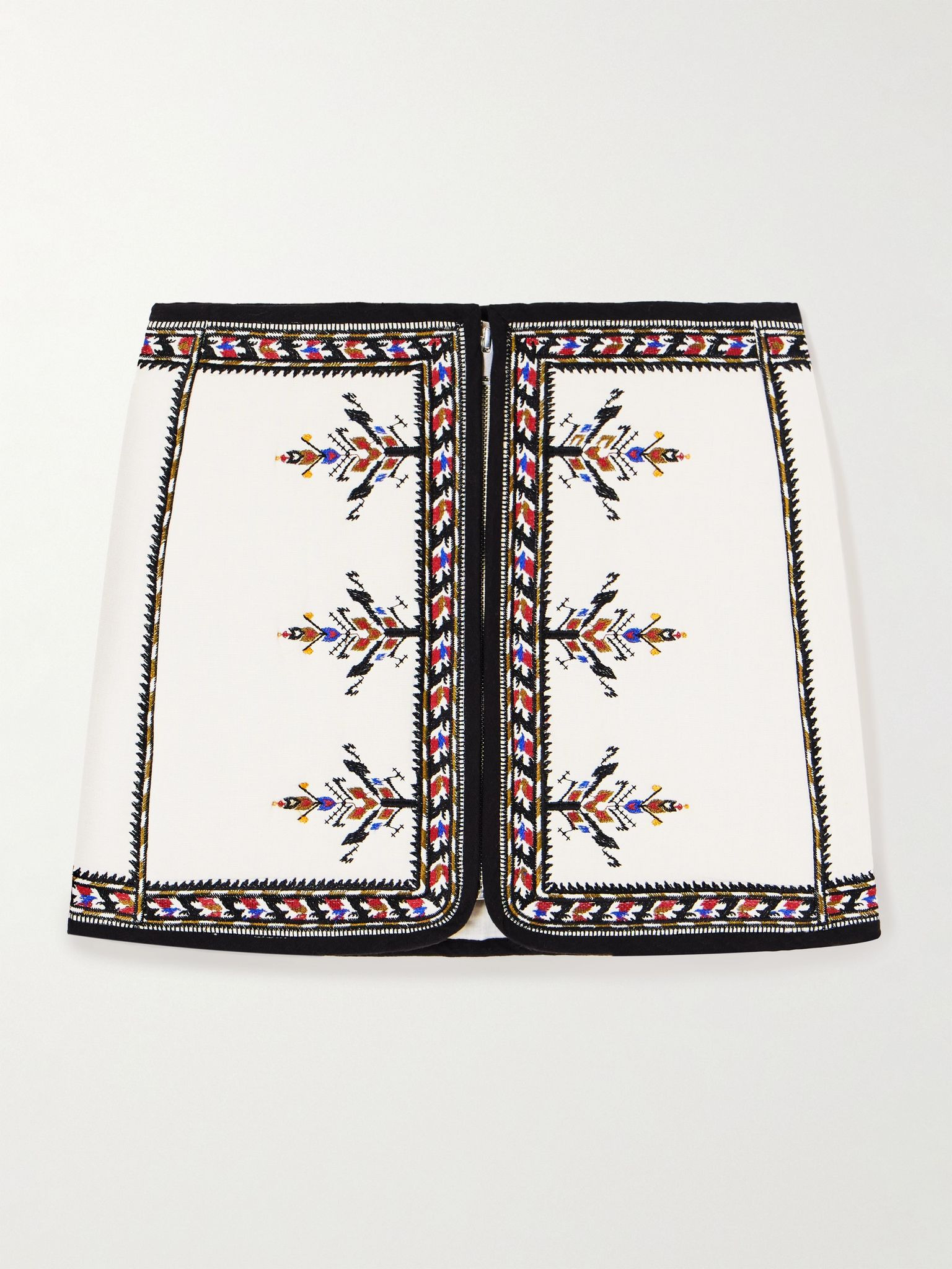 Zeria embroidered woven mini skirt Ecru - 1