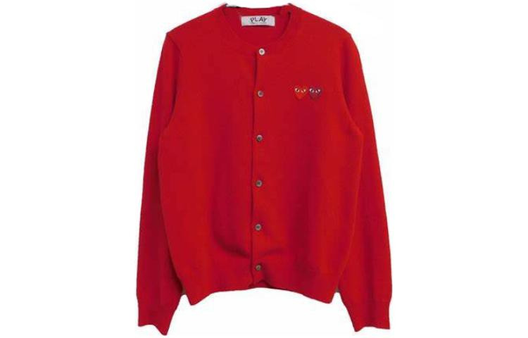 (WMNS) COMME des GARCONS PLAY Cardigan Double Emblem 'Red' AZ-N057-051-5 - 2