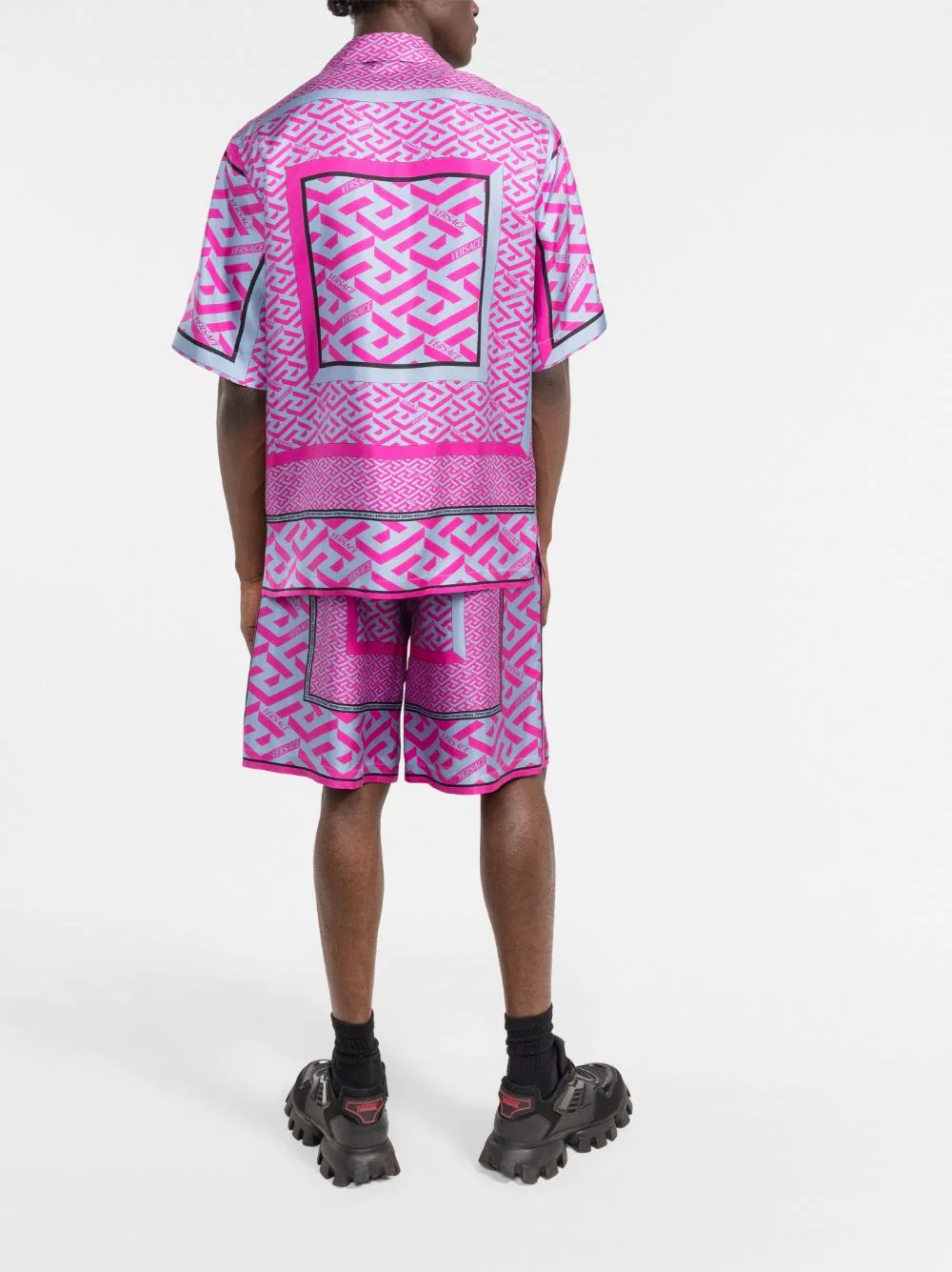 La Greca panelled-print Bermuda shorts - 4