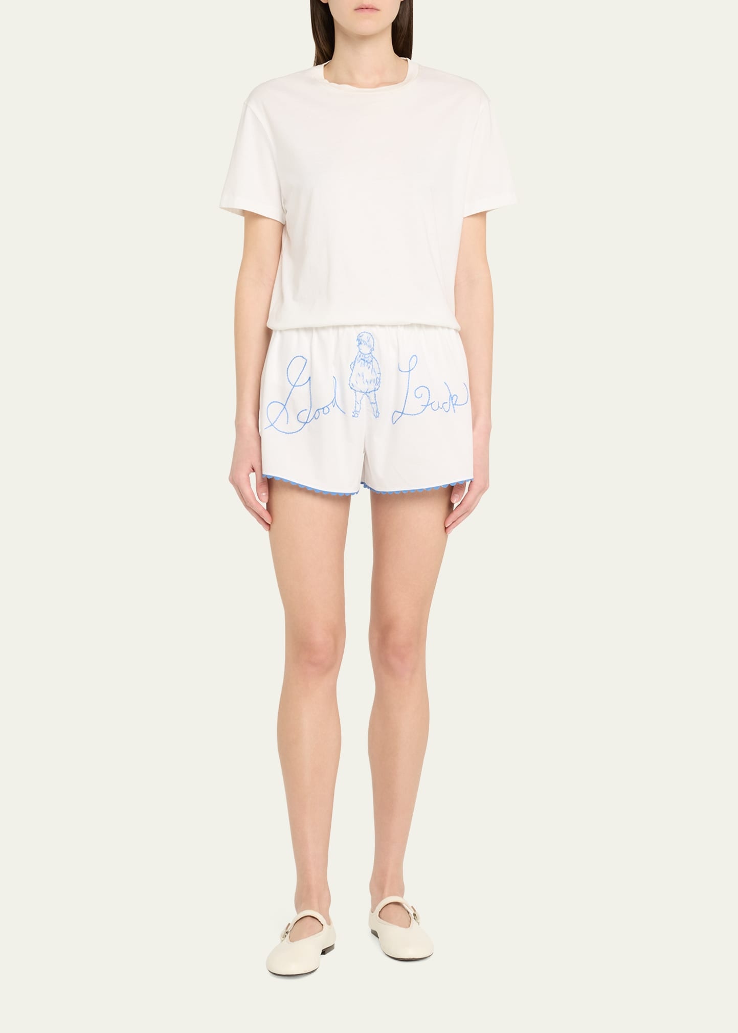 Lucky Baby Embroidered Shorts - 2