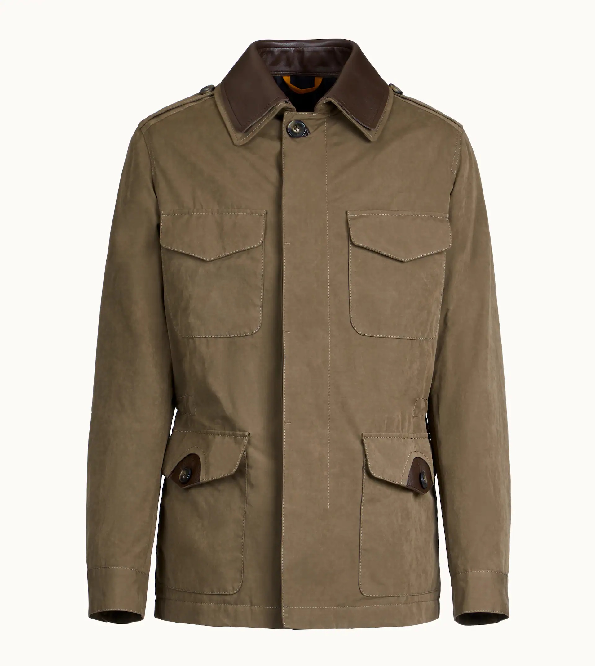 FIELD JACKET IN MIXED COTTON - GREEN - 1